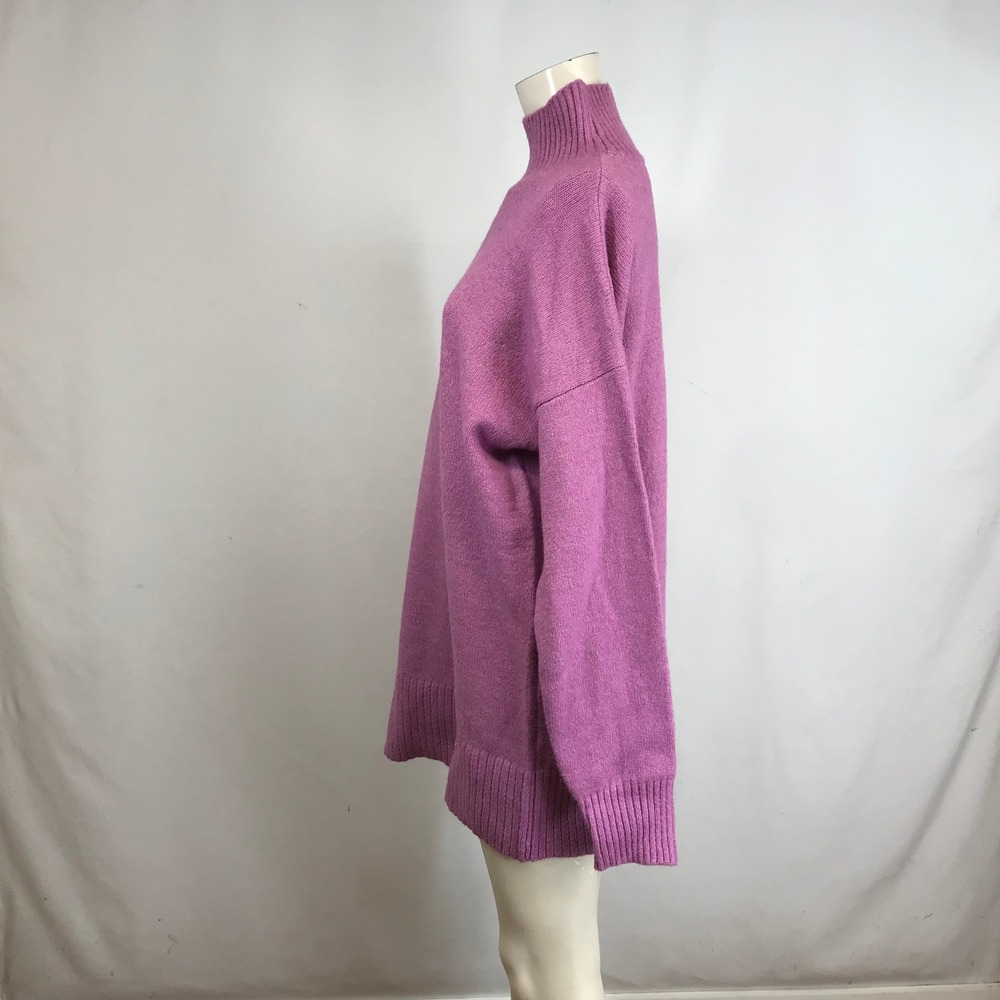 DOUBLE ZERO Women's Purple Turtleneck Long Sleeve Cozy Knit Sweater Dress L - Picture 6 of 8